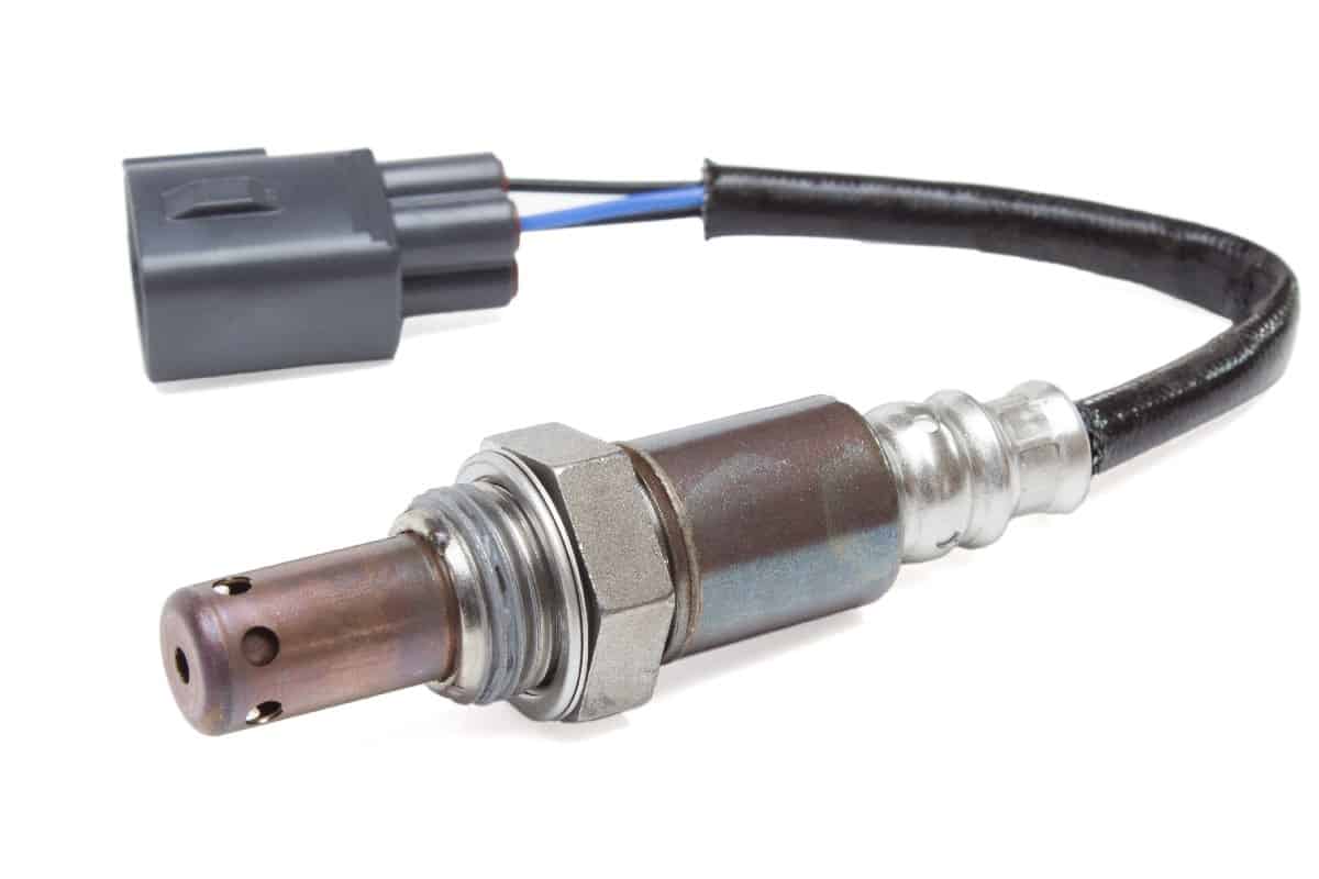 The oxygen sensor on a white background for a car