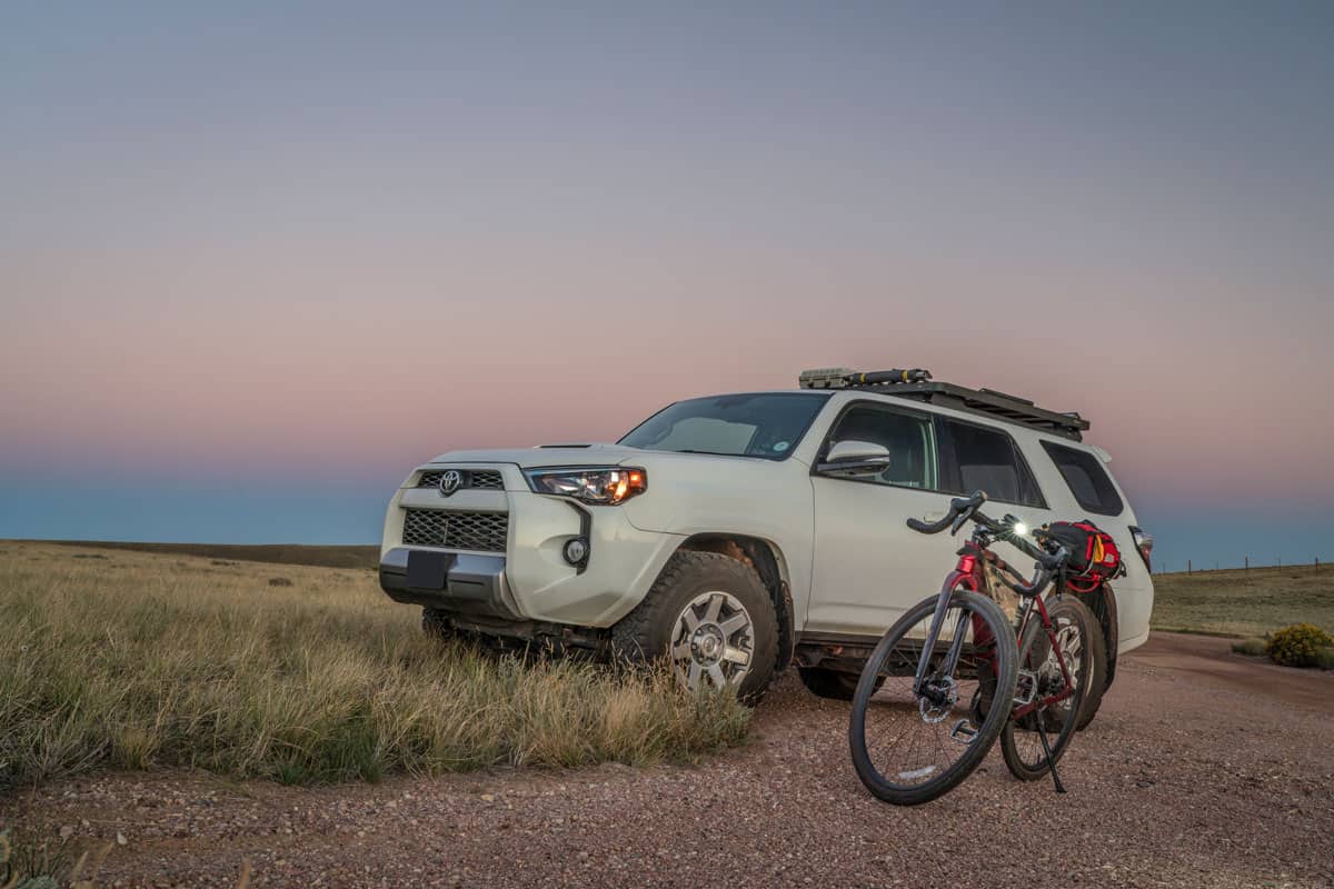 Toyota 4Runner SUV and Trek gravel bike
