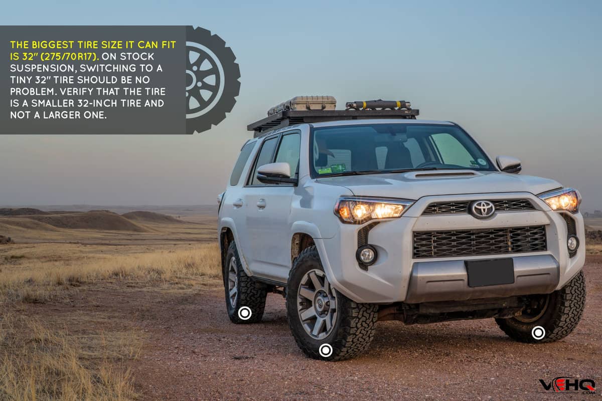 Toyota 4Runner SUV in Colorado prairie mountain trail, What Are The Biggest Tires That Fit A Stock 4Runner?