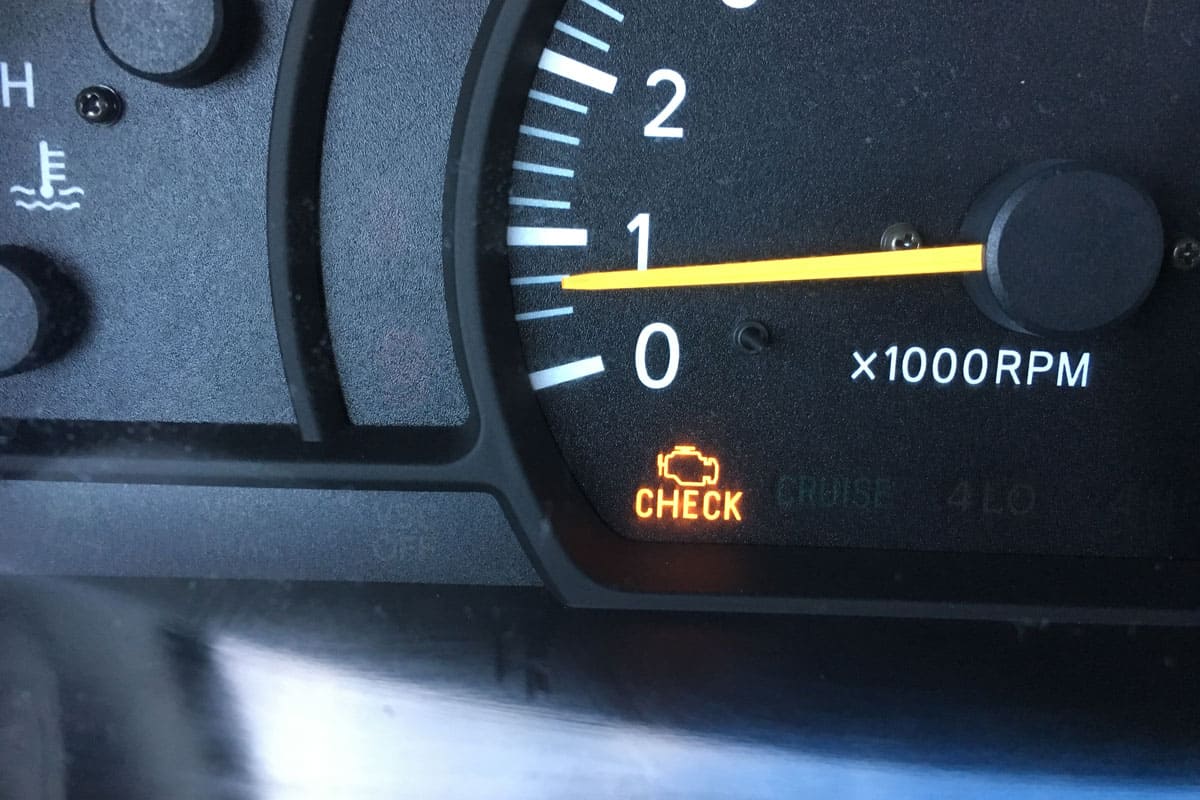 check-engine-light on dashboard