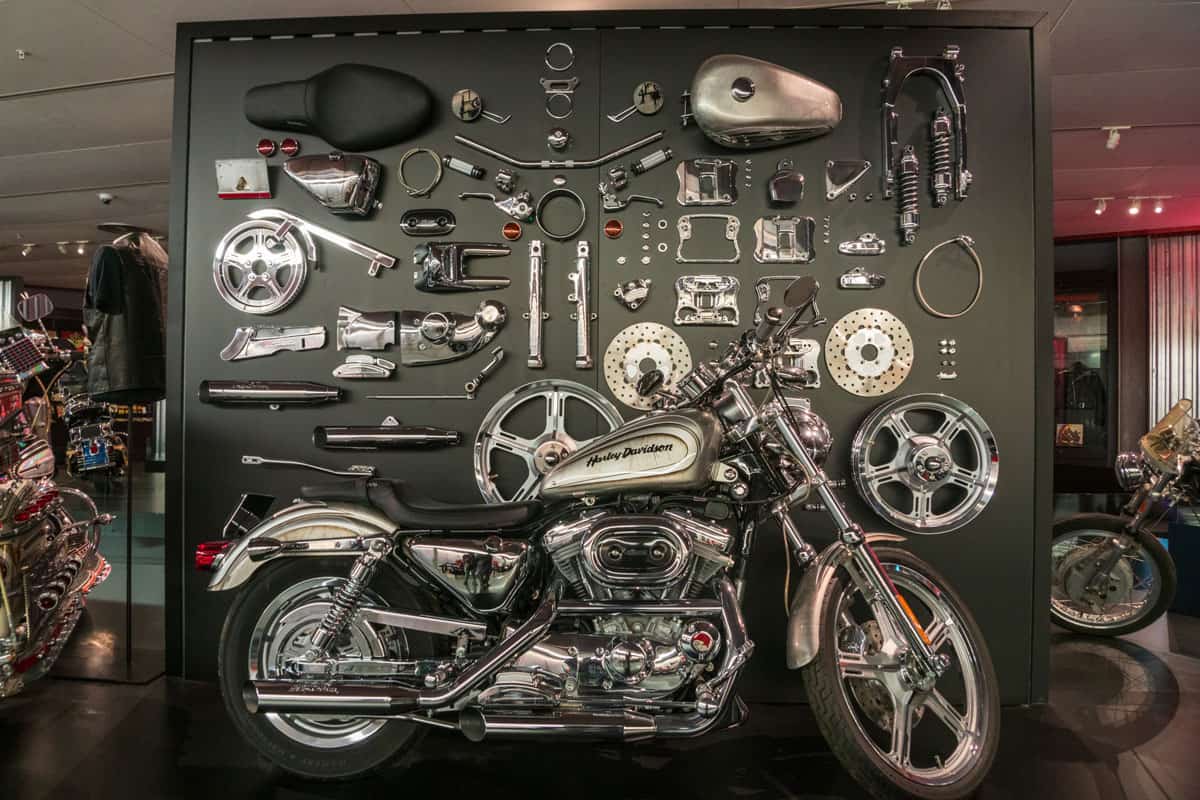 stunning harley davidson motorcycle inside the harley davidson garage