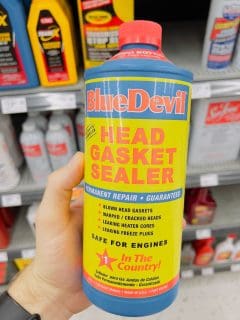 Bottle of blue devil head gasket sealer, Will Head Gasket Sealer Stop Overheating?