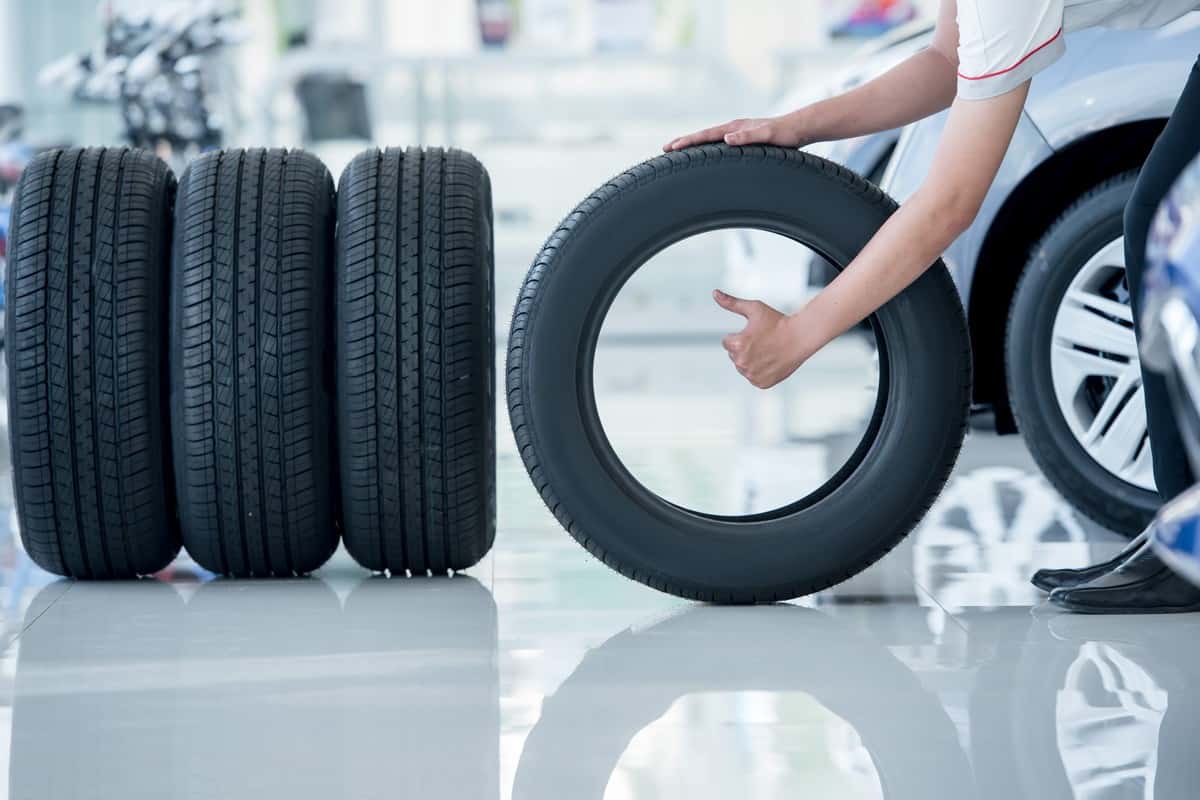 4 new tires that change tires in the auto repair service center