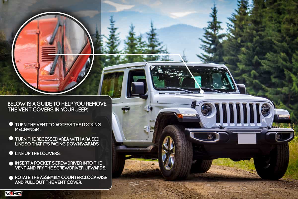 The 2019 Jeep Wrangler JL Sahara off-road with mountains in the background, How To Remove Jeep Vent Covers [Step By Step Guide]