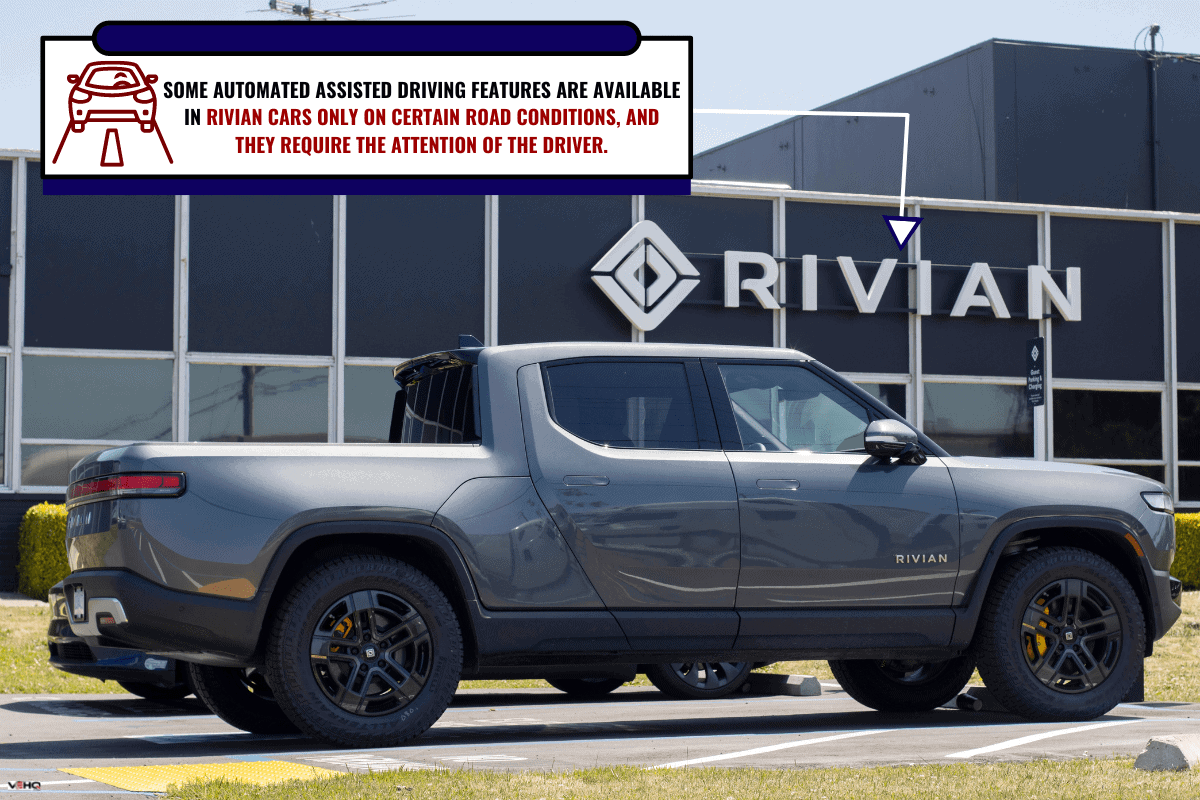  A new Rivian R1T truck is seen at a Rivian service center in South San Francisco, California. Rivian Automotive, Inc. is an electric vehicle automaker. - Does Rivian Have Self Driving?