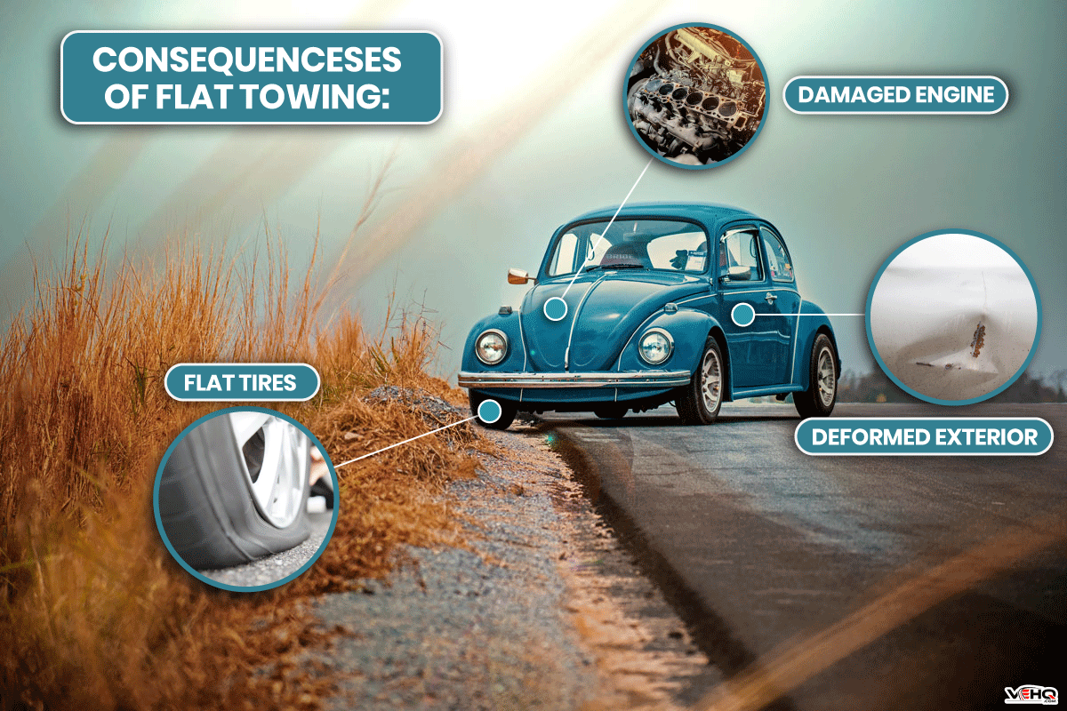 Volkswagen Beetle parking at the forest on street, Can You Flat Tow A Volkswagen Beetle?