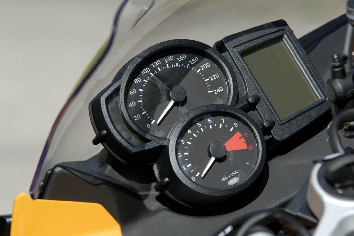 Detailed sight with speed indicator and tachometer