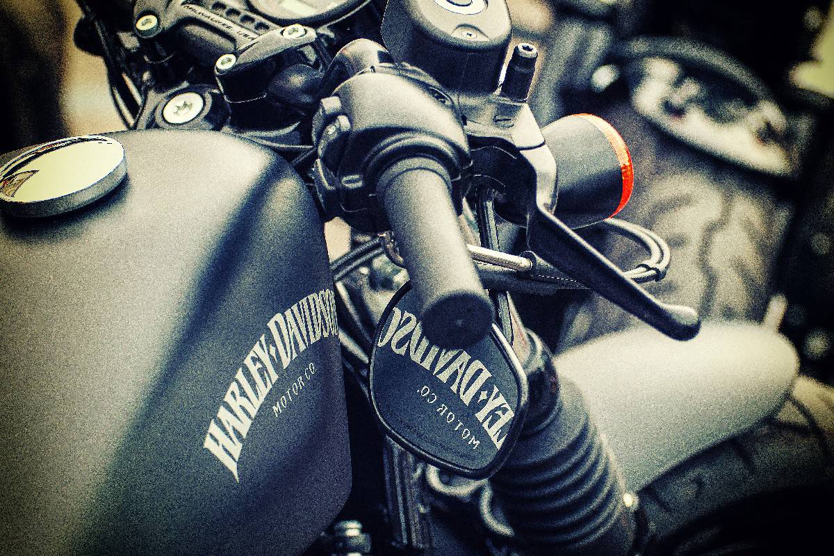 Harley Davidson motorcycle on show at Senigallia