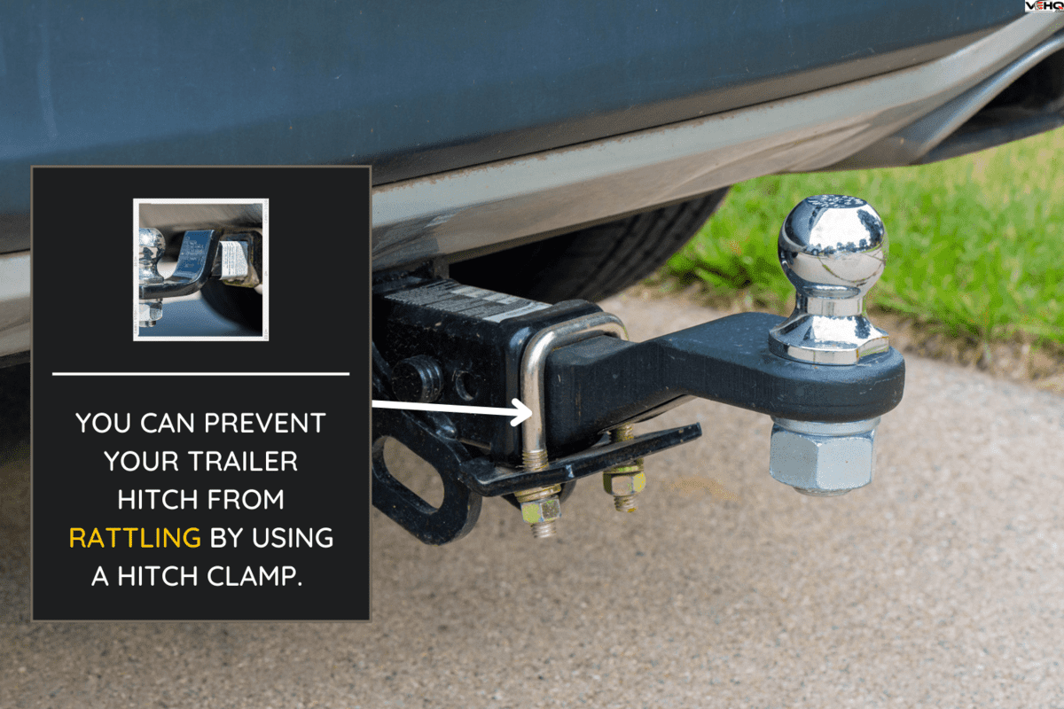 Hitch and ball on the back of an SUV, How To Keep Trailer Hitch From Rattling