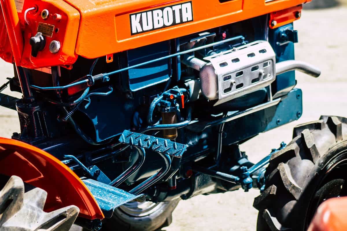 Kubota engine closeup shoot in detail