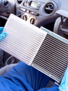 Replacement of cabin pollen air filter for a car. Basic auto mechanic skills concept - How Long Does A Tesla HEPA Filter Last
