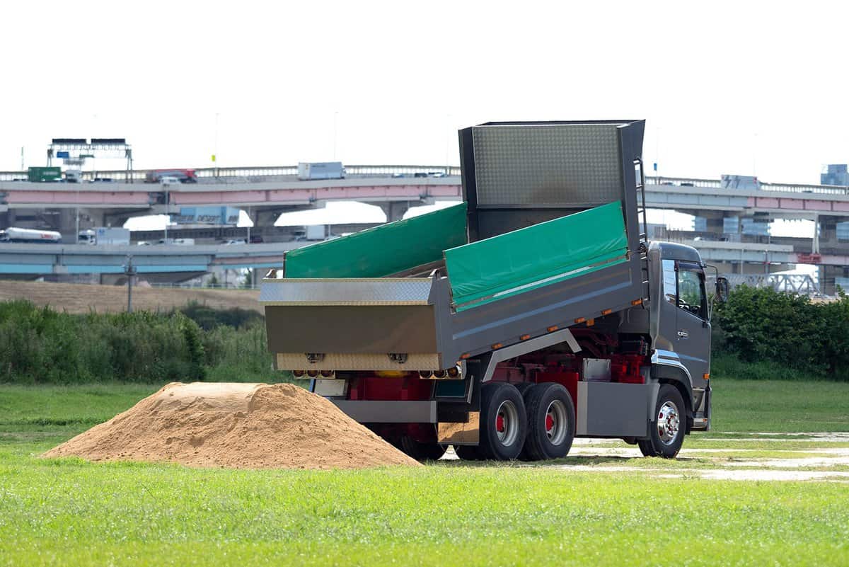 Sand carried by dump truck