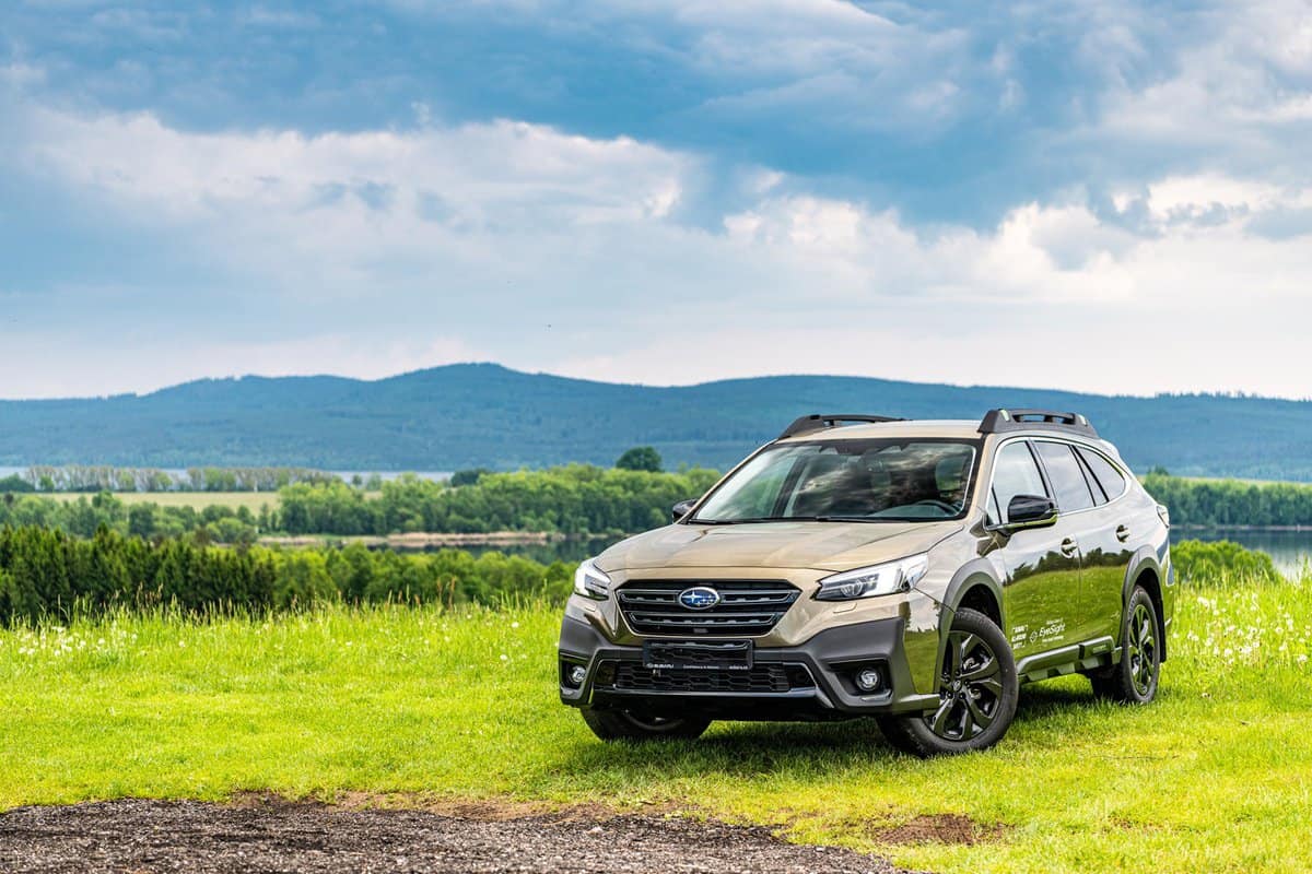 The New Subaru Outback Field, model year 2021 in Czech in nature