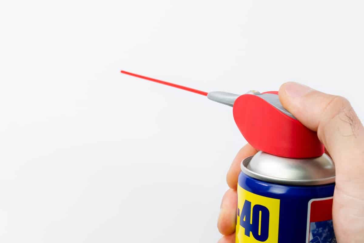 WD40. Anti-rust cleaner on a white background