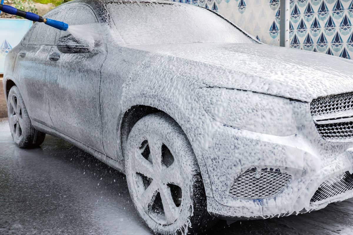car foam getting wash soap washing