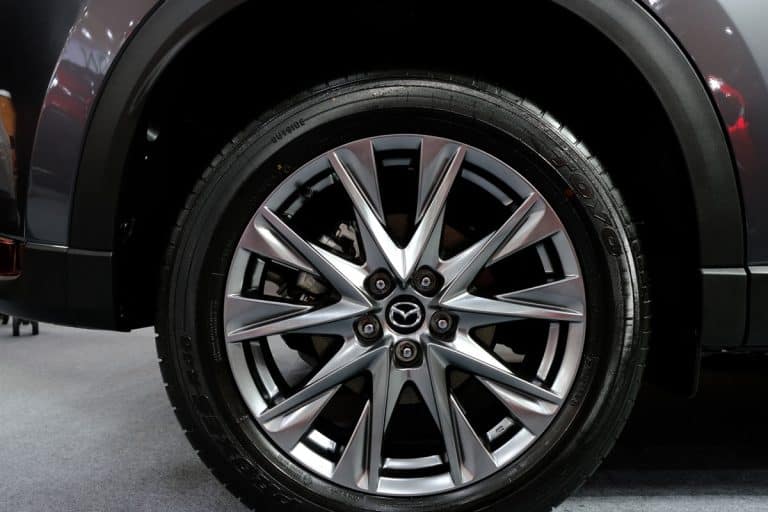close up Mazda brand tire wheel rims brand new, What Size Tire Can I Put On An 18 x 7.5 Wheel?