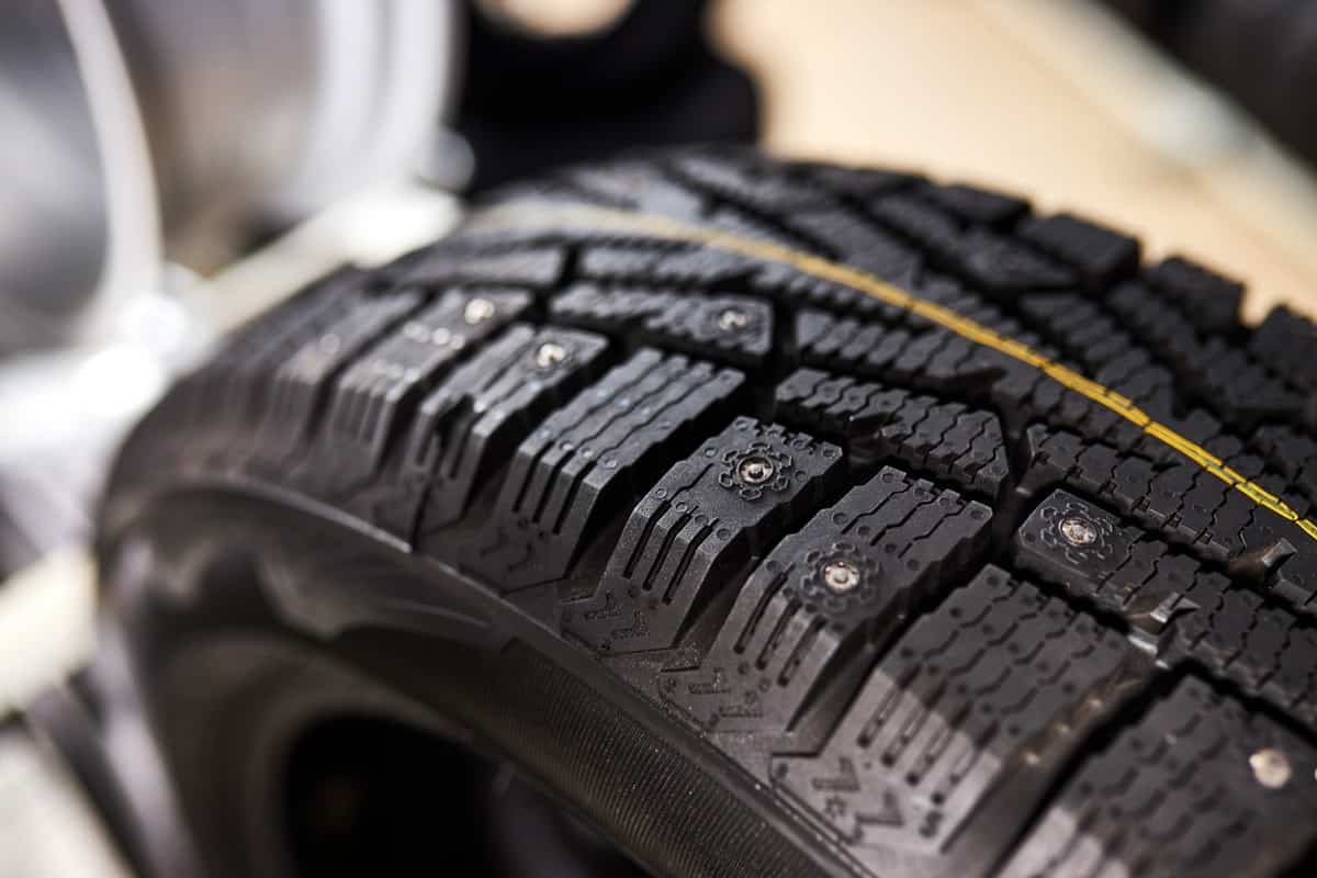 close-up of summer tires, fuel efficient car tires in auto service shop, represented for sale