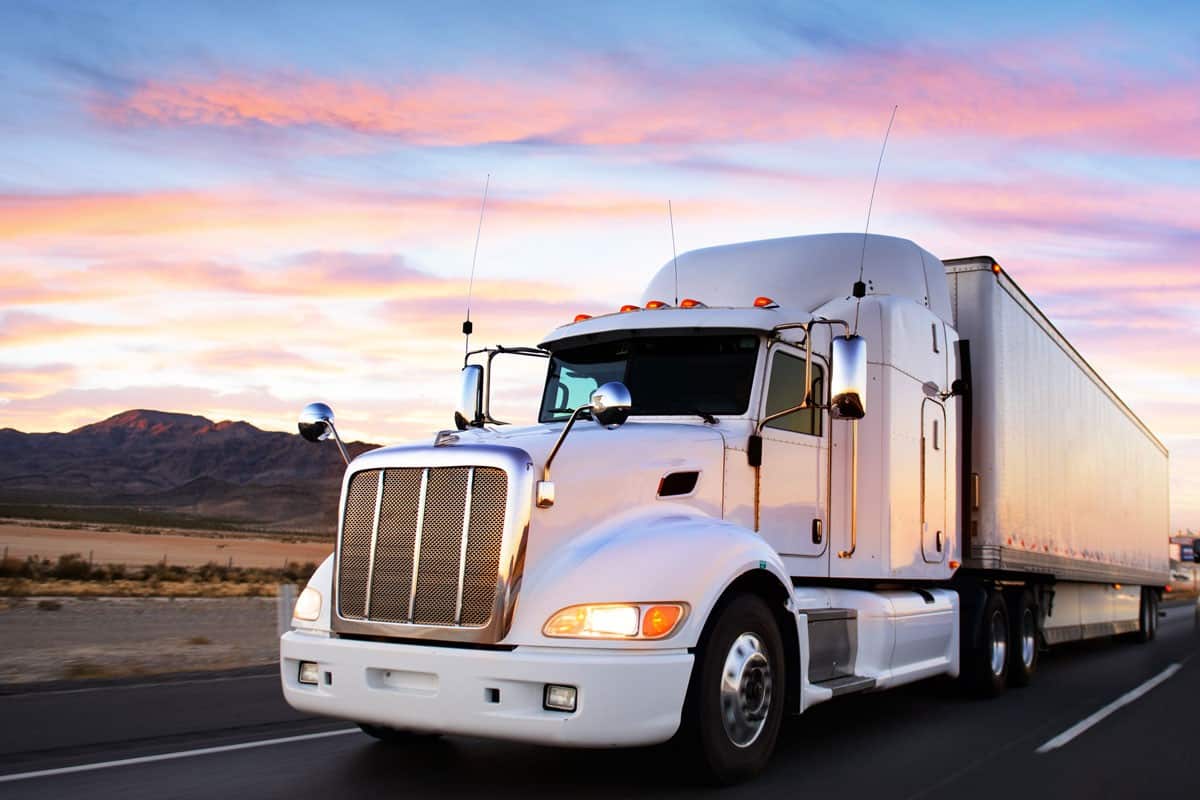 truck highway sunset transportation background beautiful