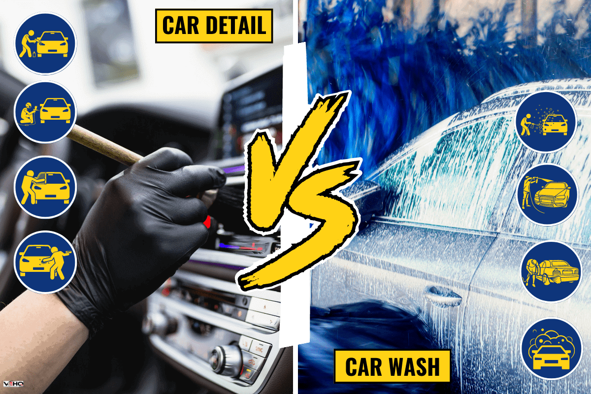 A man cleaning car interior, car detailing concept, Car Detailing Vs Car Wash: What's The Difference?