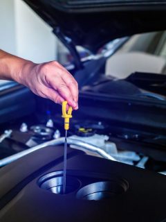 Auto car repair service center. Mechanic checking engine oil level. - How To Reset Oil Life On Mercedes Metris