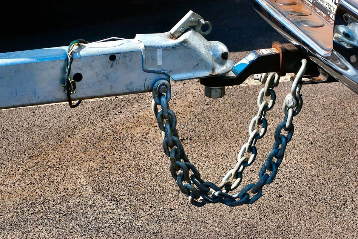 Close-up of a boat trailer hitch 