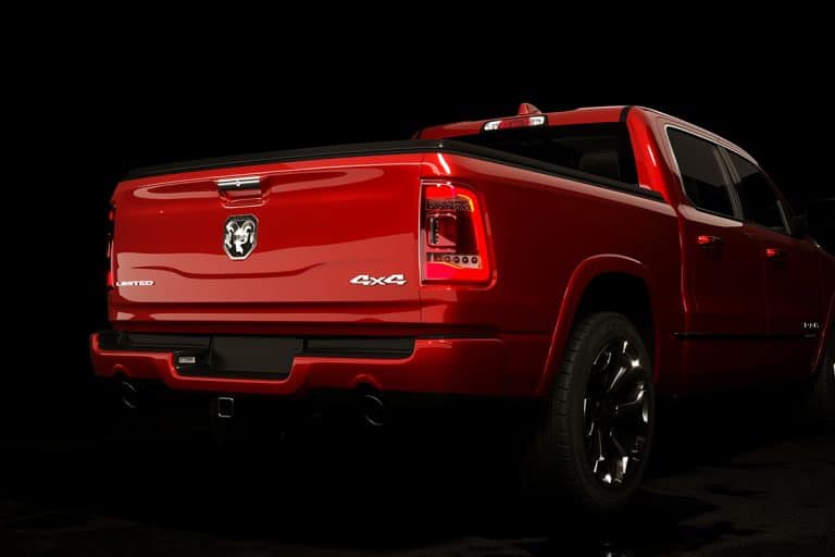 Dodge RAM 1500 truck on the dark background, How To Lock Tailgate On A Ram 1500