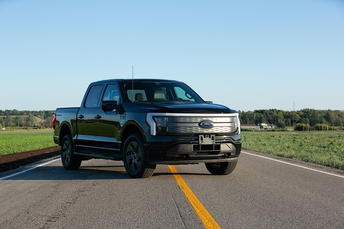 Ford F150 Lightning on the road