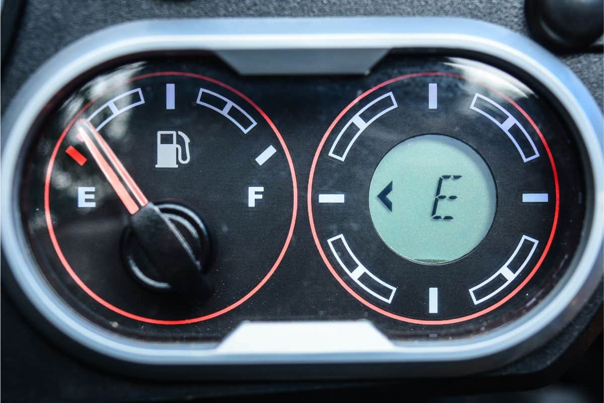 Fuel Gauge and Compass on motorcycle dash board panel