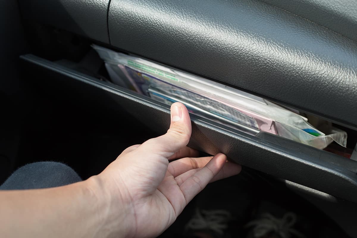 Glove compartment with important documents
