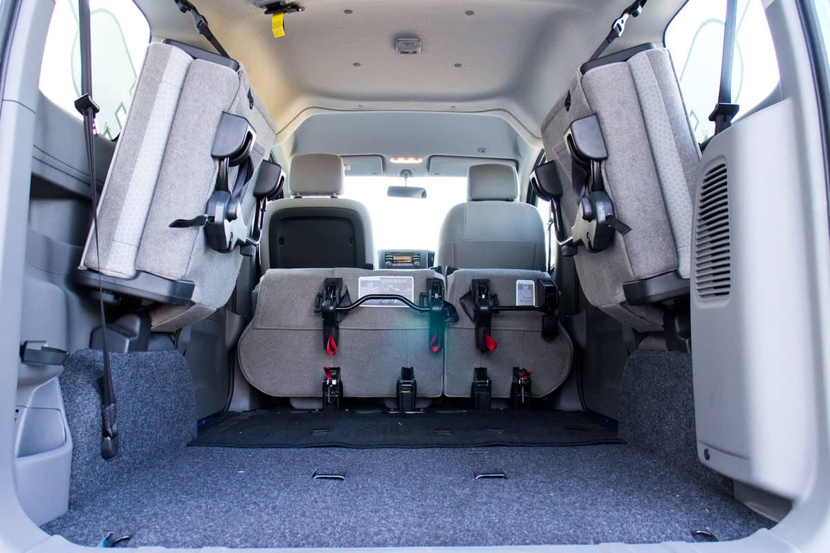 Nissan e-NV200 2014 rear seat on Dec 29 2014 in Hong Kong