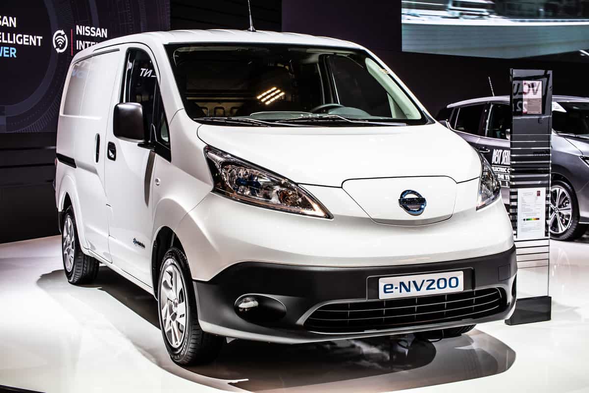 Nissan e-NV200 Concept Car at Brussels Motor Show, electric VAN designed for an autonomous future manufactured by Nissan Motor Company