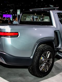 Rivian R1T Pickup truck is an all electric vehicle shown at the New York International Auto Show 2019, at the Jacob Javits Center., How Much Does A Rivian Truck Weigh?