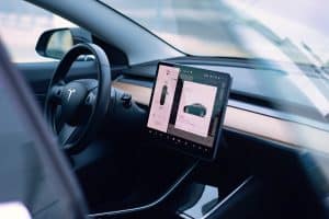 The interior of a Tesla Model 3 car was photographed, How To Turn Off Valet Mode In A Tesla [Step By Step Guide]