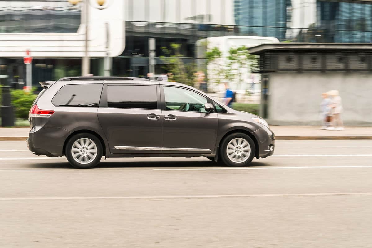 Toyota Sienna in motion on the city street