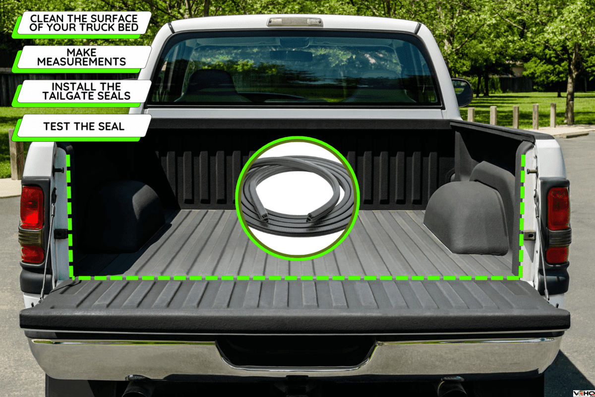 White Truck Bed, empty bad of an modern white truck, daylight, How To Install Tailgate Seal [Step By Step Guide]