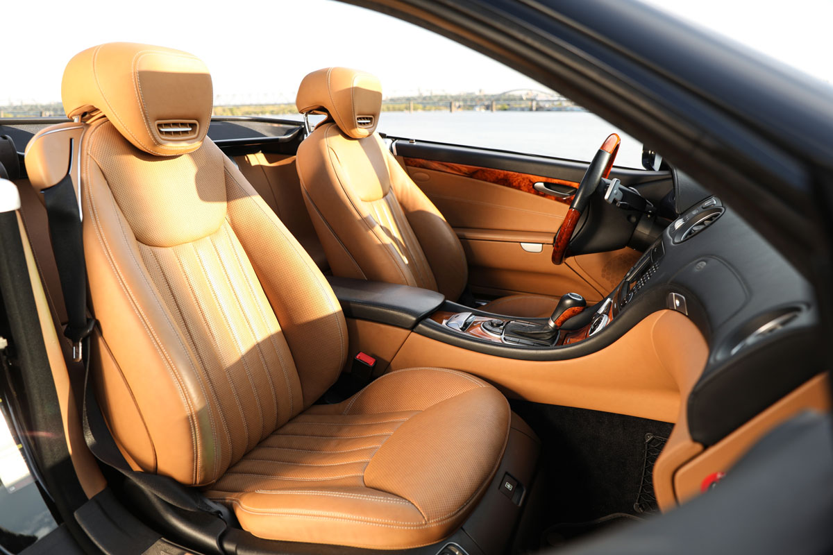 Luxury convertible car interior