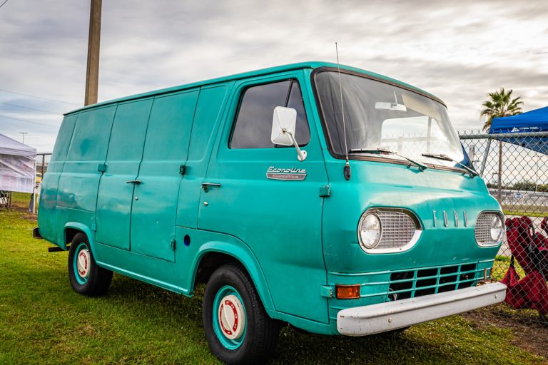 1965 Ford Econoline van at a local car show., How Much Does It Cost To Rebuild A Ford Econoline's Transmission?