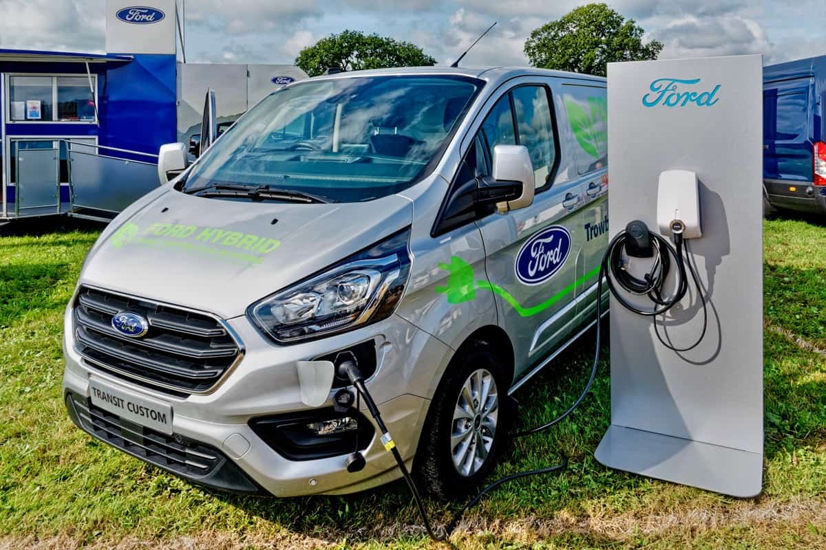 A Ford Transit Custom 340LTD PHEV CVT Van on display at the Frome Agricultural and Cheese Show 2021