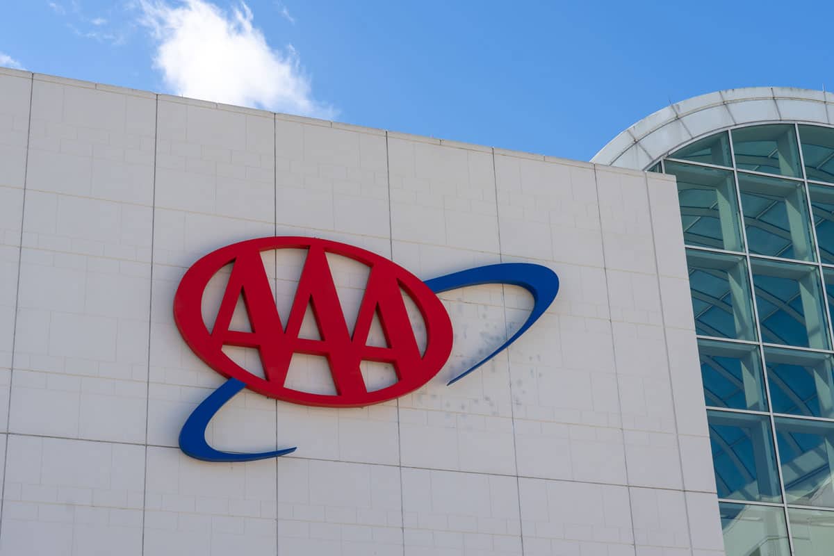 AAA sign on the building at their headquarters in Heathrow