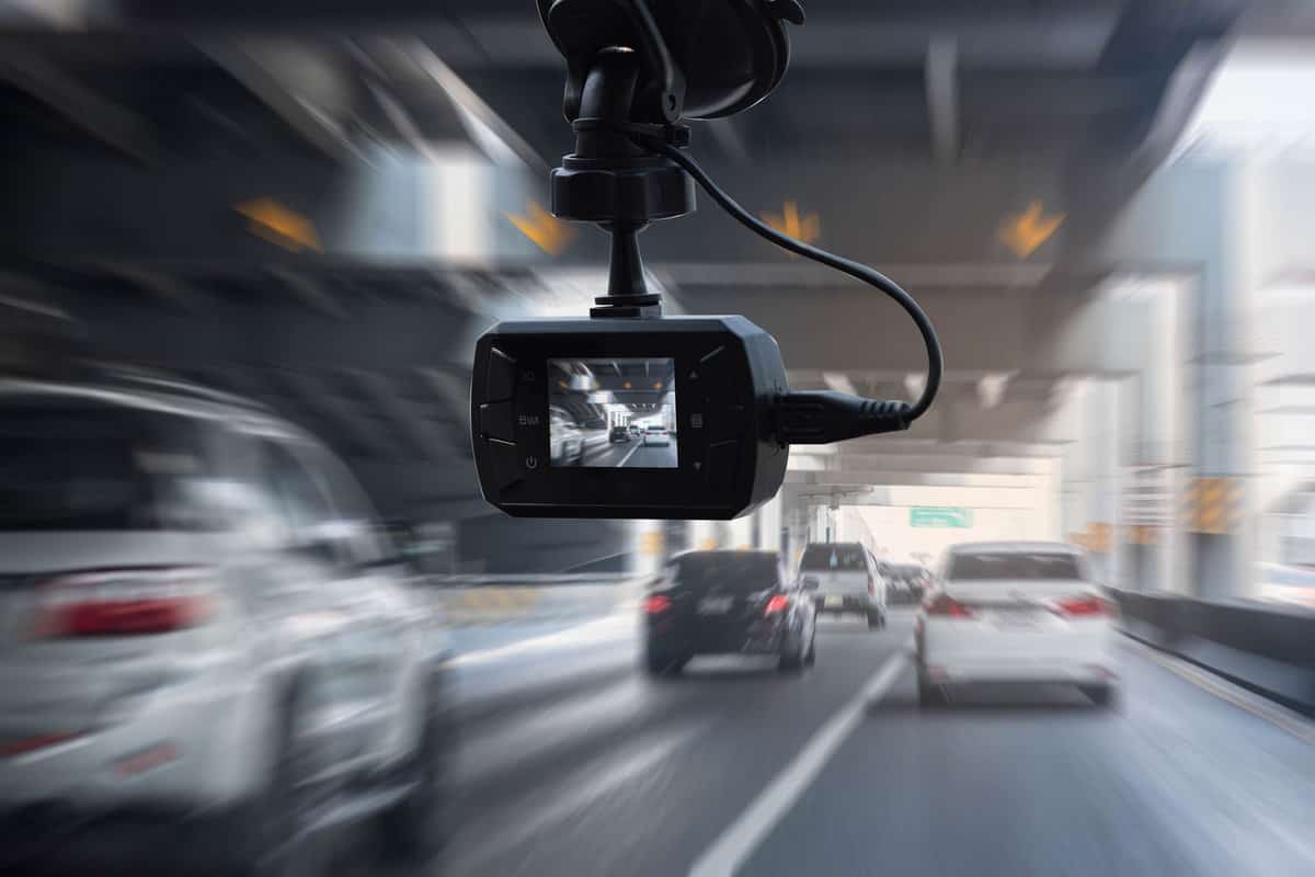 CCTV car camera for safety on the road accident. 