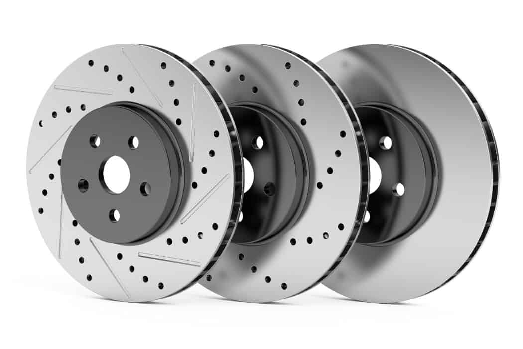 Car discs brake rotors, drilled, slotted, non-drilled.