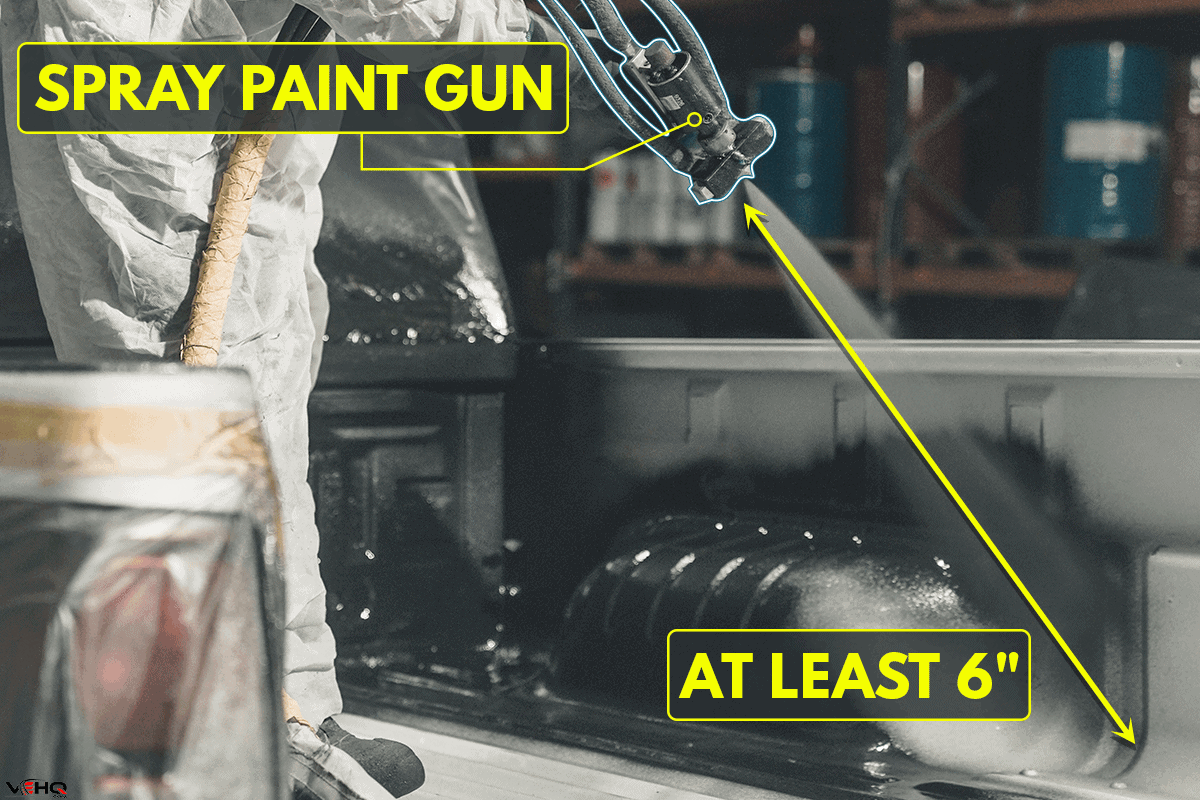 Hold the spray paint gun at least 6 inches from your car's surface, Can You Paint Over Raptor Liner?