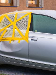 Taped the car window after a car thief broke the window, Will Gorilla Tape Damage Car Paint? [And How To Remove It]