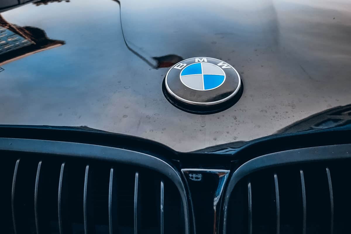 close up BMW Active Grilleblack car paint