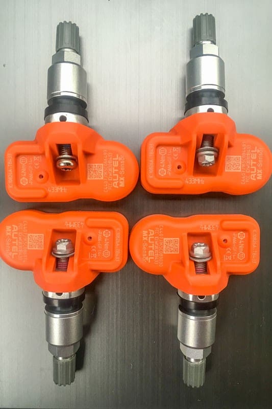 Orange colors tire pressure sensors
