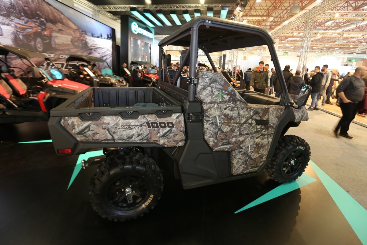 ISTANBUL, TURKEY - FEBRUARY 23, 2019 Cfmoto UForce 1000 ATV on display at Motobike Istanbul in Istanbul Exhibition Center