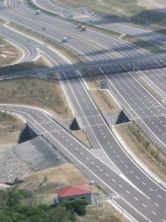 aerial view of The widest and round-trip highway next to Istanbul Airport with 15 lanes, The Widest Highway in the World