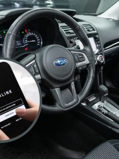 Subaru Forester , steering wheel, shift lever and dashboard, climate control, speedometer, display. - Can Starlink Start Your Car?