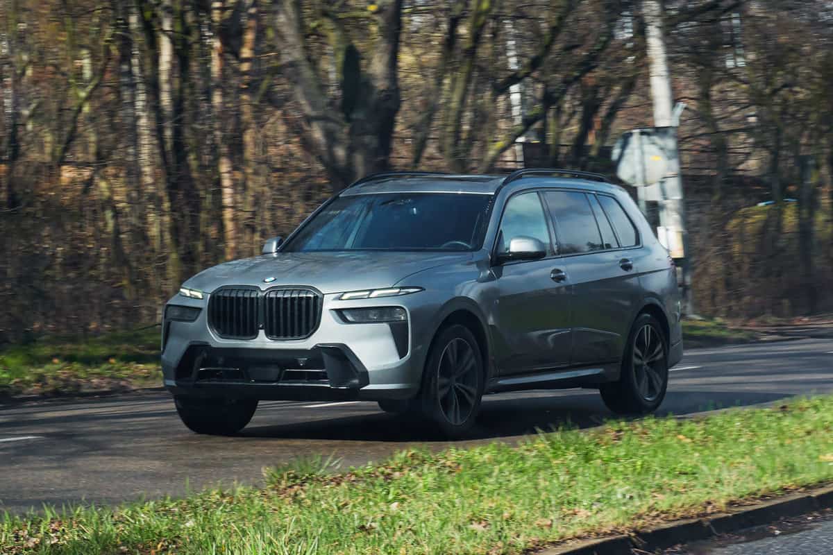 BMW X7 moving down the road