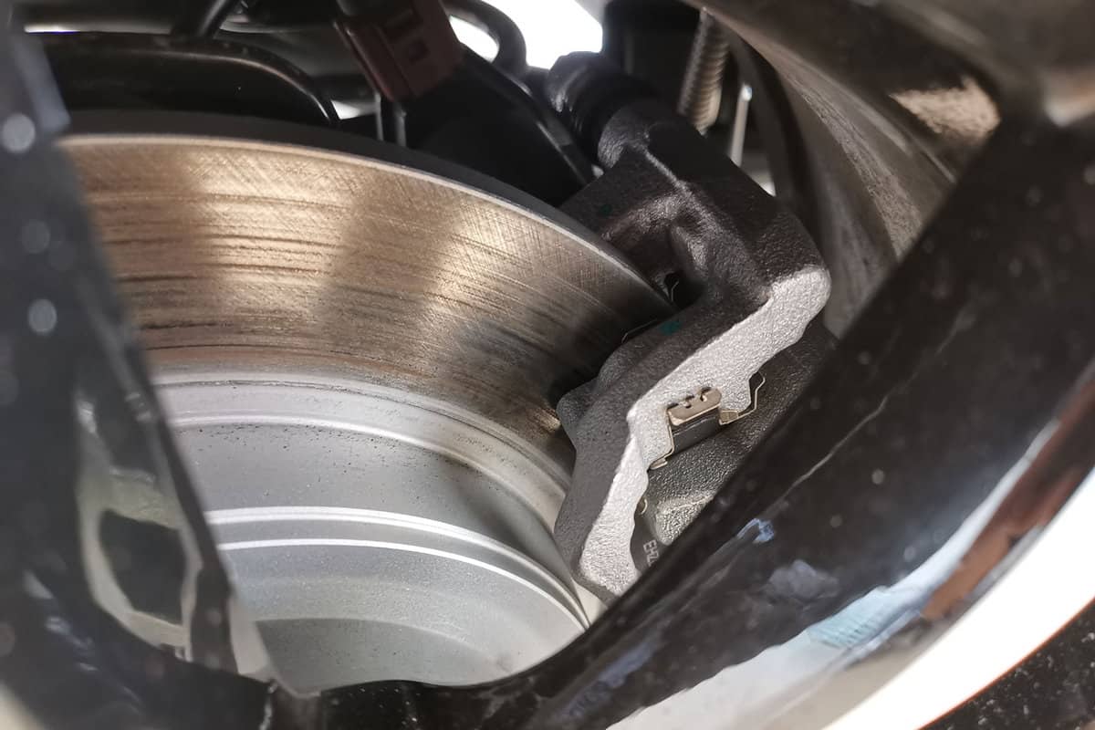 Up close photo of a BMW brake rotor disk
